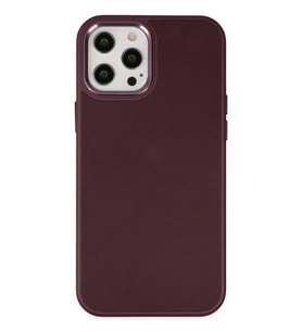 iPhone 12 Pro Max Kılıf Asya Deri Silikon - Mürdüm