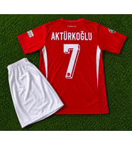 Türkiye Yeni Sezon 2025/2026 KIRMIZI AKTÜRKOĞLU 7 NUMARA ÇOCUK FORMASI 2 Li SET