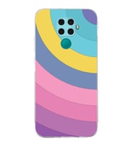 Huawei Mate 30 Lite  Kamera korumalı Kapak Renk Cümbüşü Tasarımlı  Şeffaf Kılıf
