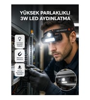 Mey İthalat® Kamp ve Doğa İçin Şarjlı LED Baş Feneri – Mıknatıslı, Su Geçirmez