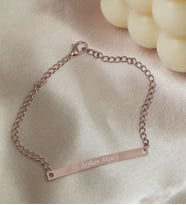 BK Gift Kişiye Özel İsimli Slim Rose Plakalı Bileklik
