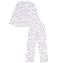 Civil Girls Çiçek Desenli 10-13 Yaş Pijama Takımı - Ekru