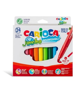 CARIOCA 40570 JUMBO BOY YIKANABİLİR KEÇELİ BOYA KALEMİ 24'LÜ