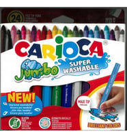 CARIOCA 40570 JUMBO BOY YIKANABİLİR KEÇELİ BOYA KALEMİ 24'LÜ