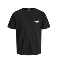 JACK JONES Erkek Pamuklu Bisiklet Yaka Tişört 12288113 (Siyah)