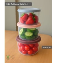 3'Lü Saklama Kabı Bpa Free Hava Almaz Sızdırmaz Beslenme Kabı 675 ml