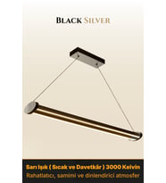 Mira Silver Lineer LED Sarkıt Avize – Kumandalı Dim Edilebilir – Aşağı Işık