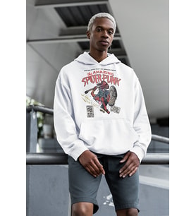 The Amazing Spider-Punk Baskılı Unisex Oversize Marvel Hoodie