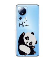 Xiaomi Mi 13 Lite Uyumlu Sevimli Panda Desenli Şeffaf Telefon Kılıfı