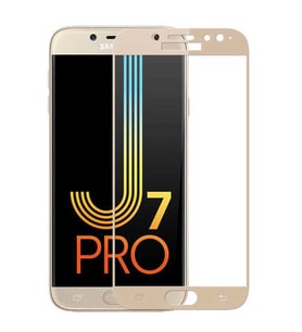 Samsung Galaxy J7 Pro (J730) Ekran Koruyucu Full Tam Kaplayan Kavisli Tempered Cam (Siyah)