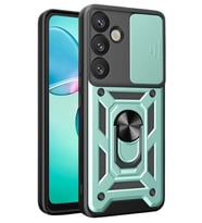 Newface Samsung Galaxy S25 Kılıf Pars Lens Yüzüklü Silikon - Yeşil