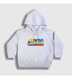 Presmono Unisex Çocuk Beyaz Sun Nasa Space Uzay Kapüşonlu Sweatshirt 369672tt