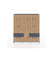 Hyperion Dolap 11 Raflı 4 Çekmeceli 2 Askılı 220x44x243 Antrasit-Çam/Antrasit