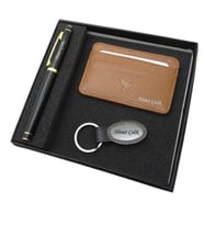 Signator D389 İsme Özel Set - Deri Kartlık + Anahtarlık  + Kalem Seti  İsme Özel Hediyelik Set (Karışık)
