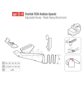 Overlok Fitilli Arabiye Apara 25x12mm / APR 32-O