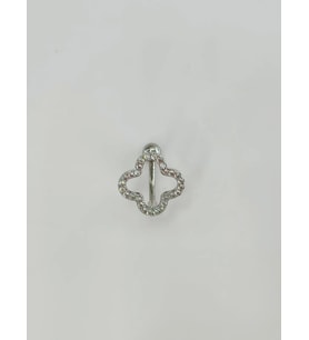 Rodyum Zirkon Taşlı Çelik Göbek Bar Uzunluğu : 13 Mm / Bar Kalınlığı 1.41 Mm / - Pg0119