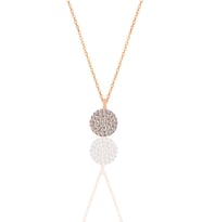 Söğütlü Silver Gümüş rose zirkon taşlı yuvarlak kolye