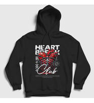 Presmono Unisex Siyah Heart Heartbreak Club Kapüşonlu Sweatshirt 469571tt