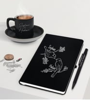 BK Gift Sevgililere Özel İsimli Siyah Defter Kalem ve Türk Kahvesi Fincanı Hediye Seti-6,  Sevgiliye Hediye, Sevgililer Günü, Yeni İş Hediyesi
