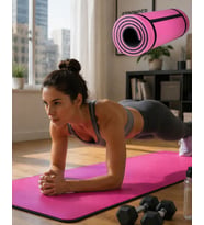 10 mm Yoga Spor Matı Çift Taraflı Kullanım Kaymaz Doku Esnek Dayanıklı Fitness Minderi