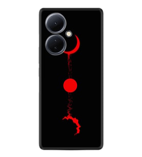 Vivo V29 Lite Kılıf Silikon Desen Özel Seri Red Moon 1710