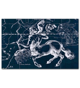Cakapuzzle Yay Burcu Görseli Siyah Beyaz Puzzle Yapboz MDF (Ahşap) (120 Parça)