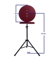 Raf Düzenekli Tripod Ayaklı Dart Arkalık Stand Seti. Bordo Renk.