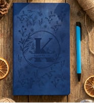 Kişiye Özel K Harfli İsimli Defter Doğum Günü Hediyesi (Mavi)