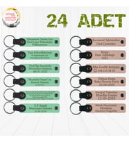 Yeşil & Pudra, Kına Gecesi Davetlilerine Anlamlı Anı, 24’lü Set, Kişiselleştirilebilir Anahtarlık
