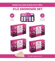 Smoothly Titanim kalıp ağda 500 g x 4 adet 2000 G. 20 adet spatula 4 lü tüy losyon