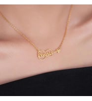 Kişiye Özel 925 Ayar Gümüş Keman Tasarım İsim Kolye (Gold) Müzik Severlere Özel Hediye