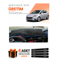 OPEL CORSA E (2013-2019) Uyumlu Torpido Koruma Örtüsü Oto Kılıfı - Siyah Mavi