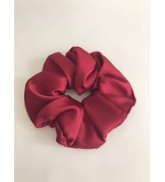 Kadın Bordo Saten Scrunchie Simit Lastikli Toka