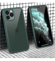 iPhone 12 Pro Kılıf Ön Arka Tam Kapatan Premium 360 Tam Koruma Lüx Kapak (Yeşil)