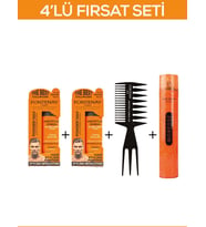 Fontenay Saç Şekillendirici Pudra Toz Wax Ultra Strong + Şekil Tarak'ı 2 + Saç Spreyi  400ML 4'lü Set