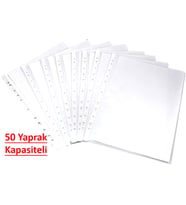 Şeffaf Poşet Dosya 50 Yaprak Kapasiteli , 100'lü