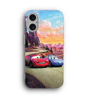 iPhone 16 Uyumlu Mcqueen Desenli Silikon Şeffaf Telefon Kılıfı