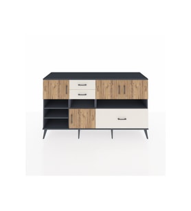 Kronos Konsol 7 Raflı 3 Çekmeceli 4 Kapaklı 176x59x99 Antrasit-Çam/Aytaşı