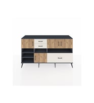 Kronos Konsol 7 Raflı 3 Çekmeceli 4 Kapaklı 176x59x99 Antrasit-Çam/Aytaşı