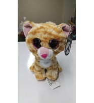 Peluş Büyük Parlak Gözlü Kahve Benekli Kedi 15 cm