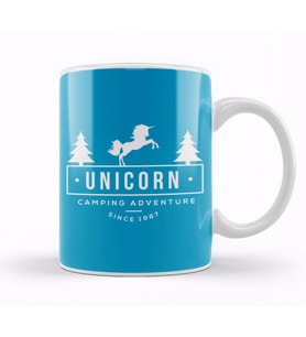 Unicorn Camping Adventure Summer Camp Kupa Bardak Porselen