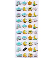 Sticker Kabartmalı Sticker Defter Planlayıcı Etiket (cb512) 16x7 cm- Güneş Ay Yıldız
