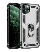 iPhone 11 Pro Kılıf Sofya Yüzüklü Silikon Kapak - Gümüş