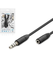 HDX1012 3.5mm TRRS 4 Kutuplu AUX Uzatma Kablosu 1.2 Metre, Mikrofon ve Ses Destekli Kulaklık Uzatıcı - Oyun Konsolu, Laptop ve Telefon Uyumlu (Siyah)