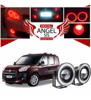 Fiat Doblo D3 Uyumlu, Universal Mercekli Led Angel Sis Farı, 76mm Kırmızı Renk