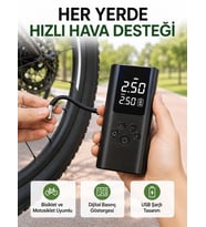 LED Işıklı Dijital Ha Pompası Araba Bisiklet Uyumlu