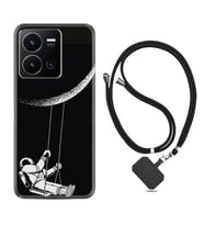 Vivo Y35 Kılıf Resimli Boyun Askılı İpli Desenli Silikon Series Astronot 519