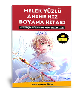 Melek Yüzlü ANİME Boyama Kitabı (50 Boyama Sayfası)