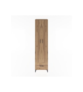 Hyperion Dolap 6 Raflı Tek Çekmeceli 2 Kapaklı 60x44x243 Çam-Çam