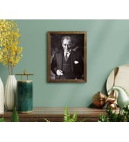 BK Home Atatürk Tasarımlı Doğal Masif Ahşap Çerçeveli Tablo-22